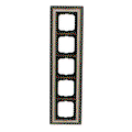 Abdeckrahmen 5-fach Messing antik Dekor elfenbeinweiß - Busch-dynasty®   