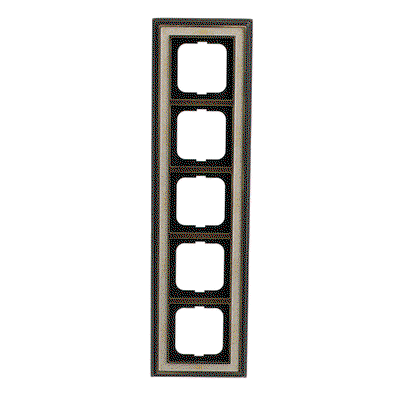 Abdeckrahmen 5-fach Messing antik Dekor elfenbeinweiß - Busch-dynasty®   