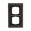 Abdeckrahmen 2-fach Messing antik Dekor anthrazit - Busch-dynasty®   