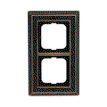 Abdeckrahmen 2-fach Messing antik Dekor anthrazit - Busch-dynasty®   