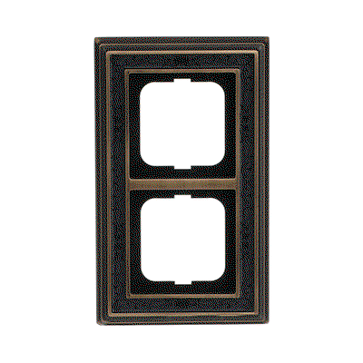 Abdeckrahmen 2-fach Messing antik Dekor anthrazit - Busch-dynasty®   