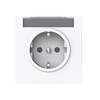 SCHUKO® Steckdose Safety+ mit Beschriftungsfeld studioweiß - Busch-art linear® 
