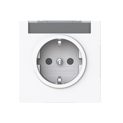 SCHUKO® Steckdose Safety+ mit Beschriftungsfeld studioweiß - Busch-art linear® 