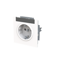 SCHUKO® Steckdose Safety+ mit Beschriftungsfeld studioweiß - Busch-art linear®