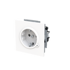 SCHUKO® Steckdosen-Einsatz Safety+ mit LED Kontrolllicht /grün studioweiß matt