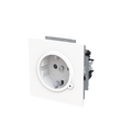SCHUKO® Steckdosen-Einsatz Safety+ mit LED Kontrolllicht /grün studioweiß matt