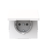 SCHUKO® Steckdose Safety+ mit Klappdeckel ohne Spreize studioweiß - Busch-art