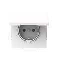 SCHUKO® Steckdose Safety+ mit Klappdeckel ohne Spreize studioweiß - Busch-art