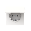SCHUKO® Steckdosen-Einsatz Safety+ mit Klappdeckel ohne Spreize studioweiß matt