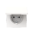 SCHUKO® Steckdosen-Einsatz Safety+ mit Klappdeckel ohne Spreize studioweiß matt