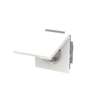 SCHUKO® Steckdosen-Einsatz Safety+ mit Klappdeckel ohne Spreize studioweiß matt