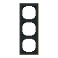 Abdeckrahmen mit Dekorring 3-fach schwarz matt/gold - Busch-art linear®
