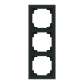 Abdeckrahmen mit Dekorring 3-fach schwarz matt/chrom - Busch-art linear®