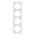 Abdeckrahmen mit Dekorring 4-fach studioweiß matt/roségold - Busch-art linear®