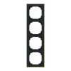 Abdeckrahmen mit Dekorring 4-fach schwarz matt/gold - Busch-art linear®   