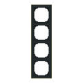 Abdeckrahmen mit Dekorring 4-fach schwarz matt/gold - Busch-art linear®