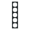 Abdeckrahmen mit Dekorring 5-fach schwarz matt/chrom - Busch-art linear®