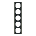 Abdeckrahmen mit Dekorring 5-fach schwarz matt/gold - Busch-art linear®