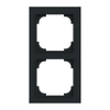 Abdeckrahmen mit Dekorring 2-fach schwarz matt/chrom - Busch-art linear®