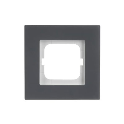 Abdeckrahmen 1-fach Porzellan anthrazit - carat®   