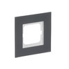 Abdeckrahmen 1-fach Porzellan anthrazit - carat®   