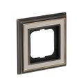 Abdeckrahmen 1-fach Messing antik elfenbeinweiß - Busch-dynasty®   