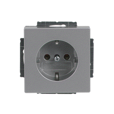 SCHUKO® Steckdosen-Einsatz alusilber - Plattform 63   