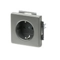 SCHUKO® Steckdosen-Einsatz edelstahl - pur edelstahl