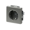 SCHUKO® Steckdosen-Einsatz Safety+ edelstahl - pur edelstahl
