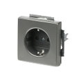 SCHUKO® Steckdosen-Einsatz Safety+ edelstahl - pur edelstahl