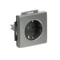 SCHUKO® Steckdosen-Einsatz Safety+ edelstahl - pur edelstahl