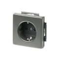SCHUKO® Steckdosen-Einsatz Safety+ ohne Spreize edelstahl - pur edelstahl