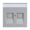 Zentralscheibe mit Beschriftungsfeld Modular-Jack-Einsatz, Keystone 2-fach