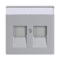 Zentralscheibe mit Beschriftungsfeld Modular-Jack-Einsatz, Keystone 2-fach