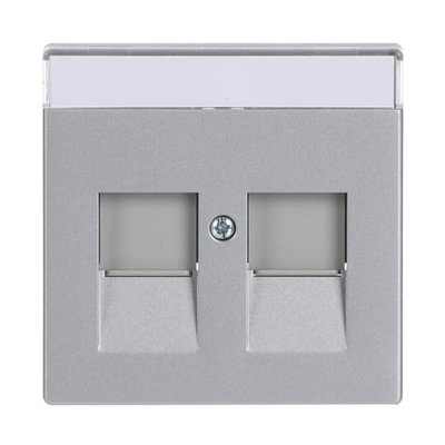 Zentralscheibe mit Beschriftungsfeld Modular-Jack-Einsatz, Keystone 2-fach