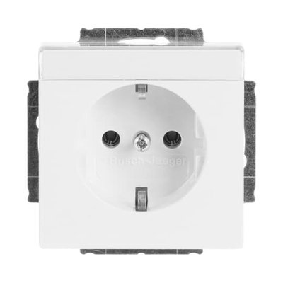 SCHUKO® Steckdosen-Einsatz mit Beschriftungsfeld studioweiß - Plattform 63