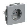 SCHUKO® Steckdosen-Einsatz alusilber - Plattform 63   