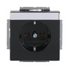 SCHUKO® Steckdosen-Einsatz mit Beschriftungsfeld anthrazit - Plattform 63