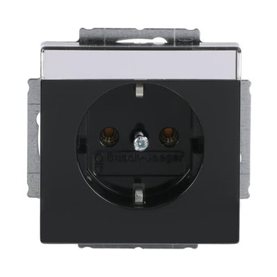 SCHUKO® Steckdosen-Einsatz mit Beschriftungsfeld anthrazit - Plattform 63