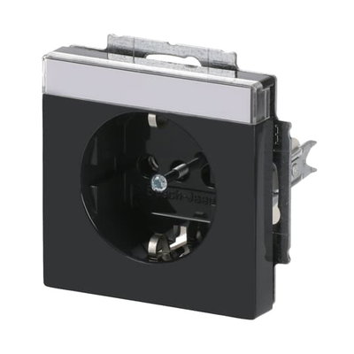 SCHUKO® Steckdosen-Einsatz mit Beschriftungsfeld anthrazit - Plattform 63