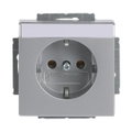 SCHUKO® Steckdosen-Einsatz mit Beschriftungsfeld alusilber - Plattform 63