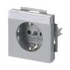 SCHUKO® Steckdosen-Einsatz mit Beschriftungsfeld alusilber - Plattform 63