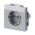 SCHUKO® Steckdosen-Einsatz mit Beschriftungsfeld alusilber - Plattform 63