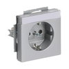 SCHUKO® Steckdosen-Einsatz mit Beschriftungsfeld alusilber - Plattform 63