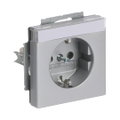 SCHUKO® Steckdosen-Einsatz mit Beschriftungsfeld alusilber - Plattform 63