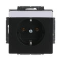 SCHUKO® Steckdosen-Einsatz mit Beschriftungsfeld schwarz matt - Plattform 63