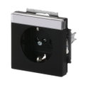 SCHUKO® Steckdosen-Einsatz mit Beschriftungsfeld schwarz matt - Plattform 63