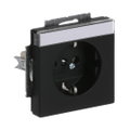 SCHUKO® Steckdosen-Einsatz mit Beschriftungsfeld schwarz matt - Plattform 63