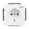 SCHUKO® Steckdosen-Einsatz mit Aufdruck EDV Safety+ studioweiß - Plattform 63