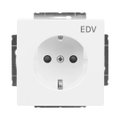 SCHUKO® Steckdosen-Einsatz mit Aufdruck EDV Safety+ studioweiß - Plattform 63
